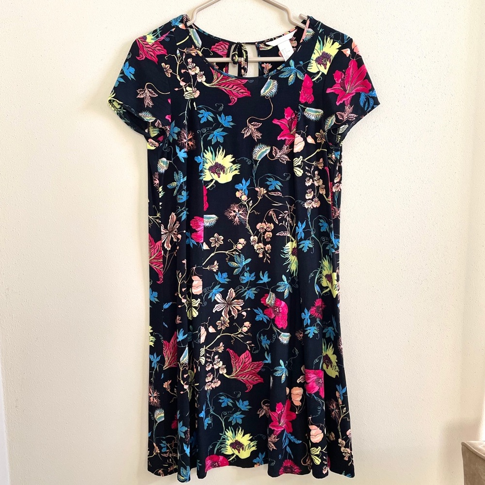 H&M Floral Tie Back Swing Dress